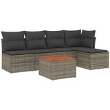  6-dijelni set vrtnih sofa od poliratana s jastucima sivi | shoptok.hr