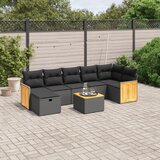 vidaXL 8-dijelni set vrtnih sofa od poliratana s jastucima crni | shoptok.hr