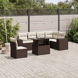 vidaXL 7-dijelni set vrtnih sofa od poliratana s jastucima smeđi | shoptok.hr