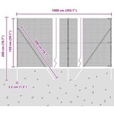 vidaXL Varjena žičnata ograja s 7 stebri siva 1,5x10 m jeklo | Shoptok.si