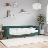 vidaXL Dnevna postelja z vzmetnico temno zelena 90x200 cm žamet Cene