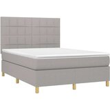  Krevet box spring s madracem LED svjetlosivi 140x200 cm tkanina | shoptok.hr