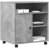  Stalak za pisač s kotačima betonska siva 60 x 50 x 67 cm | shoptok.hr