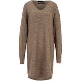 Pieces Tall Pletena obleka 'JULIANA' svetlo rjava | Shoptok.si