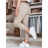 DStreet Spodnie damskie casualowe z paskiem MADELINA ciemnobeżowe | Shoptok.si