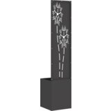 vidaXL Vrtni Sadič s Dekorativnom Pločom Crna 32 x 140 cm | shoptok.hr