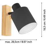 Eglo Spot BATALLAS E27 17 cm drvo/crna 99488 Slike
