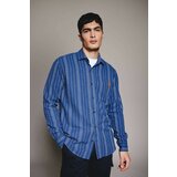 Defacto Regular Fit Shirt Collar Crepe Striped Long Sleeve Shirt cene