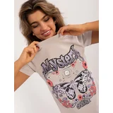 Fashion Hunters Beige cotton T-shirt SUBLEVEL