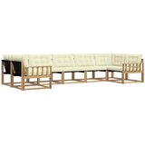 vidaXL Zunanja garnitura za sedenje z blazino 7 pcs Bela in krem, (5000280318) | Shoptok.si
