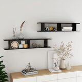  Zidne police 2 kom crne 105 x 18 x 20 cm konstruirano drvo | shoptok.hr