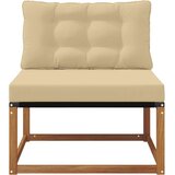  Sekcionalna sofa Prirodna 79 x 83 x 73 cm Čvrsto drvo akacije - Prirodno i bež 1x srednji | shoptok.hr