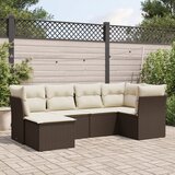 vidaXL 6-dijelni set vrtnih sofa od poliratana s jastucima smeđi Cijene