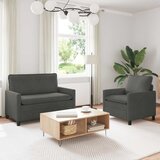  Set sofe 2 kom. Tamnosiva Tkanina - Tamnosiva 1-sjedalo (60 cm) +2-sjedalo (110 cm) | shoptok.hr