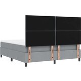vidaXL Svetlo siva škatlasta postelja z vzmetnico in klopjo 180x200 cm Tkanina, (22083131) | Shoptok.si