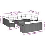 vidaXL 14-dijelni set vrtnih sofa s jastucima poliratan crni | shoptok.hr