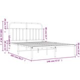  Metalni okvir za krevet s uzglavljem crni 140x200 cm | shoptok.hr