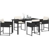 vidaXL set za vrtno jedilnico s 5 kosi in blazinami črnega poly ratana | Shoptok.si