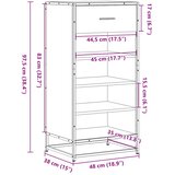  Stalak za cipele boja hrasta 48x38x97,5 cm konstruirano drvo Smeđa | shoptok.hr