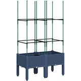  Vrtna sadilica s rešetkom plava siva 80 x 40 x 142,5 cm PP | shoptok.hr