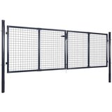 vidaXL mrežasta vrtna vrata od pocinčanog čelika 289 x 75 cm siva | shoptok.hr