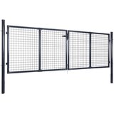 vidaXL Mrežasta vrtna vrata pocinkano jeklo 289x75 cm siva | Shoptok.si