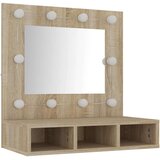 vidaXL ormarić s ogledalom led boja hrasta sonome 60 x 31,5 x 62 cm | shoptok.hr