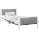  Okvir kreveta s uzglavljem Bijela i svijetlosiva 100 x 200 cm | shoptok.hr