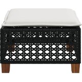  Vrtni tabure s jastukom crni 63,5x56x32 cm od poliratana | Eponuda.com