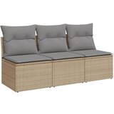  The living store vrtni kavč z blazinami 3-sedežni bež poli ratan - vrtni kavč, (21443991) | Shoptok.si