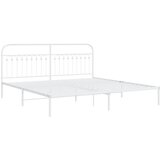  The Living Store Kovinski posteljni okvir z vzglavjem bel 200x200 cm - Posteljni Okvir, (21496255) | Shoptok.si