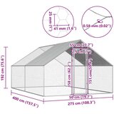 Vanjski kavez za kokoši od pocinčanog čelika 2,75 x 4 x 1,92 m | shoptok.hr