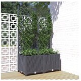  Cvetlično korito z oporno mrežo temno sivo 80x40x136 cm PP | Shoptok.si