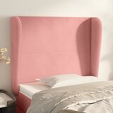  Uzglavlje s ušima ružičasto 93x23x118/128 cm baršunasto | shoptok.hr