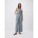Reserved Lanene hlače s naborima - steel blue | shoptok.hr
