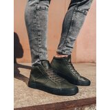 Ombre Men's casual sneakers - dark olive OM-FOTH Cijene