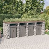  Gabionski zid za kantu za smeće 350x91x120 cm pocinčano željezo | shoptok.hr