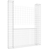  Gabionska košara U-oblika s 2 stupa 140 x 20 x 200 cm željezna | shoptok.hr