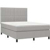  Krevet s oprugama i madracem svjetlosivi 140x190 cm od tkanine | shoptok.hr