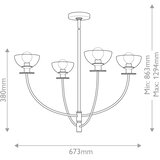  Alora Mood ALM-SYLVIA4-BG-CL - Luster SYLVIA na šipci 4xE14/40W/230V zlatna | Eponuda.com