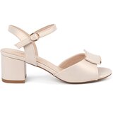 Sergio Leone Women's heeled sandals with an open heel light beige Cijene