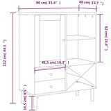  Visoka komoda SENJA bijela izgled ratana 90x40x112 cm borovina | shoptok.hr