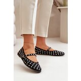 Boto Decorated Ballerinas With Strap Eco Suede Black Tirilissa | shoptok.hr