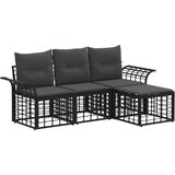  Zunanja garnitura za sedenje 4 pcs Črna in Temno siva Poliester, (5000269419) | Shoptok.si