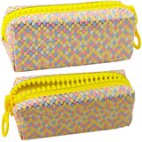  School Pencil Case Organizer Mermaid Scales Pattern Large Colorful Zipper | Shoptok.si