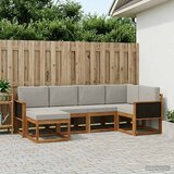  Set vanjskih sofa 6 kom. Prirodna i svjetlosiva Smeđa 247 x 128,5 x 73 cm | Shoptok.si
