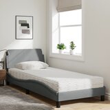 Krevet s madracem Dover svjetlosivi 90x190 cm od tkanine | Eponuda.com