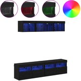 TV zidne jedinice s LED-om 5 pcs Crni hrast 80 x 30 x 40 cm | Eponuda.com