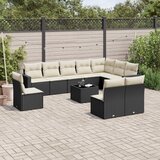  11-dijelni set vrtnih sofa od poliratana s jastucima crni | shoptok.hr