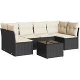  7-dijelni set vrtnih sofa od poliratana s jastucima crni | shoptok.hr